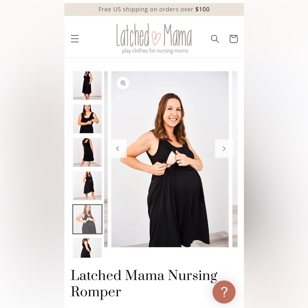 Latched Mama Nursing Romper 🤱 Size: Standard fits 6-18 Great Condition